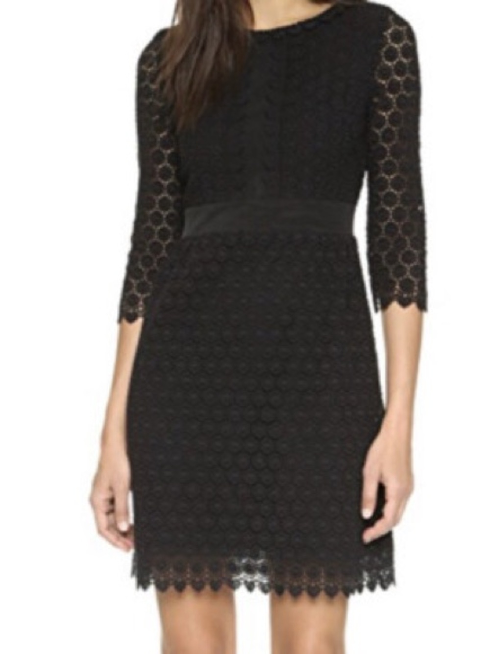 Diane von Furstenberg Black Nolly Lace Dress Size 2